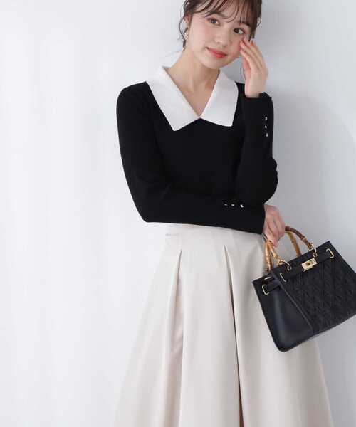 PROPORTION BODY DRESSING（プロポーションボディドレッシング）の「クラシカルカラーニット / 1213170303（ニット/セーター・レディース・グレー/ブラック/オフホワイト・MEDIUM/SMALL）」の2枚目の写真