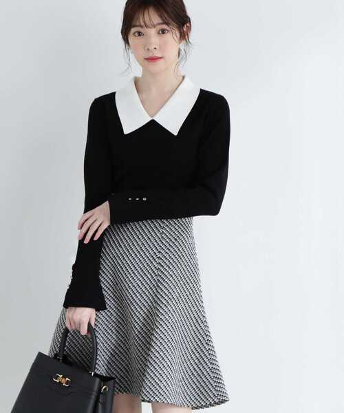 PROPORTION BODY DRESSING（プロポーションボディドレッシング）の「クラシカルカラーニット / 1213170303（ニット/セーター・レディース・グレー/ブラック/オフホワイト・MEDIUM/SMALL）」の4枚目の写真