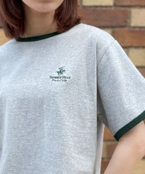 BEVERLY HILLS POLO CLUB(ビバリーヒルズポロクラブ)の「【BEVERLY HILLS POLO CLUB】リンガークロップドTシャツ 短丈 32877749/32877750(Tシャツ/カットソー・レディース・ブラック/ホワイト/ピンク/グレー/ブラック系その他2/ホワイト系その他2・M)」の6枚目の写真