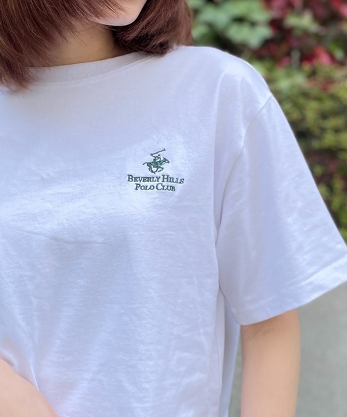 BEVERLY HILLS POLO CLUB(ビバリーヒルズポロクラブ)の「【BEVERLY HILLS POLO CLUB】リンガークロップドTシャツ 短丈 32877749/32877750(Tシャツ/カットソー・レディース・ブラック/ホワイト/ピンク/グレー/ブラック系その他2/ホワイト系その他2・M)」の3枚目の写真