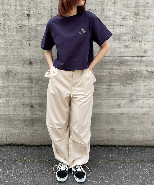 BEVERLY HILLS POLO CLUB(ビバリーヒルズポロクラブ)の「【BEVERLY HILLS POLO CLUB】リンガークロップドTシャツ 短丈 32877749/32877750(Tシャツ/カットソー・レディース・ブラック/ホワイト/ピンク/グレー/ブラック系その他2/ホワイト系その他2・M)」の15枚目の写真