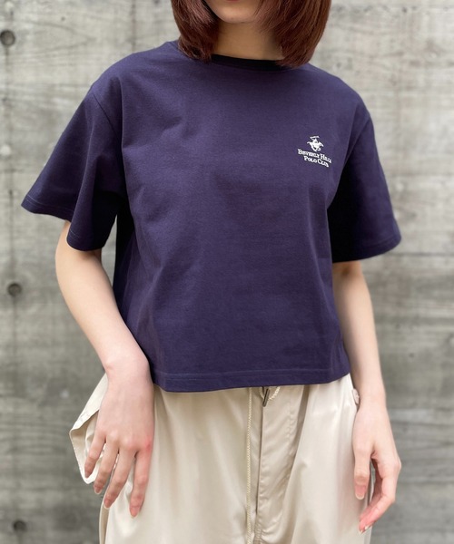 BEVERLY HILLS POLO CLUB(ビバリーヒルズポロクラブ)の「【BEVERLY HILLS POLO CLUB】リンガークロップドTシャツ 短丈 32877749/32877750(Tシャツ/カットソー・レディース・ブラック/ホワイト/ピンク/グレー/ブラック系その他2/ホワイト系その他2・M)」の14枚目の写真