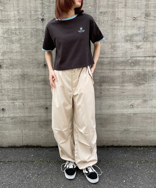 BEVERLY HILLS POLO CLUB(ビバリーヒルズポロクラブ)の「【BEVERLY HILLS POLO CLUB】リンガークロップドTシャツ 短丈 32877749/32877750(Tシャツ/カットソー・レディース・ブラック/ホワイト/ピンク/グレー/ブラック系その他2/ホワイト系その他2・M)」の13枚目の写真