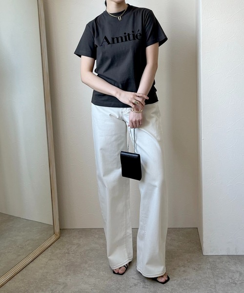 LHELBIE（レルビエ）の「AmitieフロッキーロゴTシャツ（Tシャツ/カットソー・レディース・オフホワイト/チャコールグレー/ホワイト・M）」の19枚目の写真