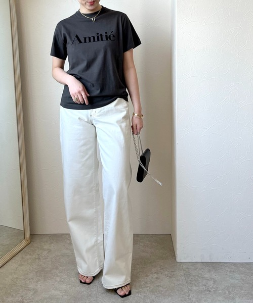 LHELBIE（レルビエ）の「AmitieフロッキーロゴTシャツ（Tシャツ/カットソー・レディース・オフホワイト/チャコールグレー/ホワイト・M）」の15枚目の写真