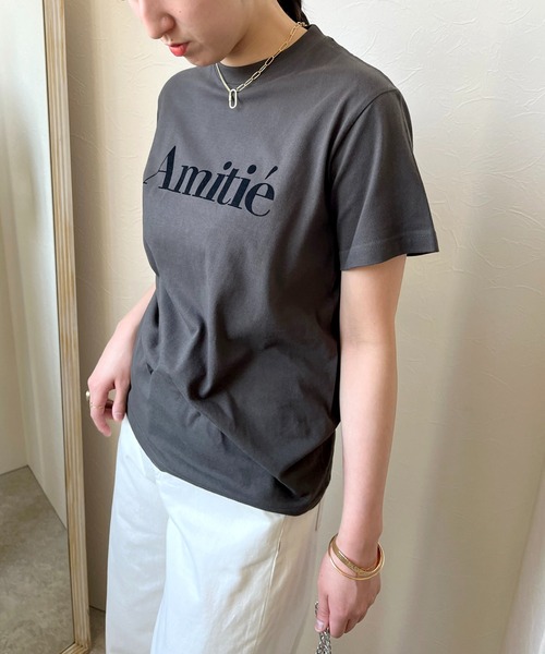 LHELBIE（レルビエ）の「AmitieフロッキーロゴTシャツ（Tシャツ/カットソー・レディース・オフホワイト/チャコールグレー/ホワイト・M）」の10枚目の写真