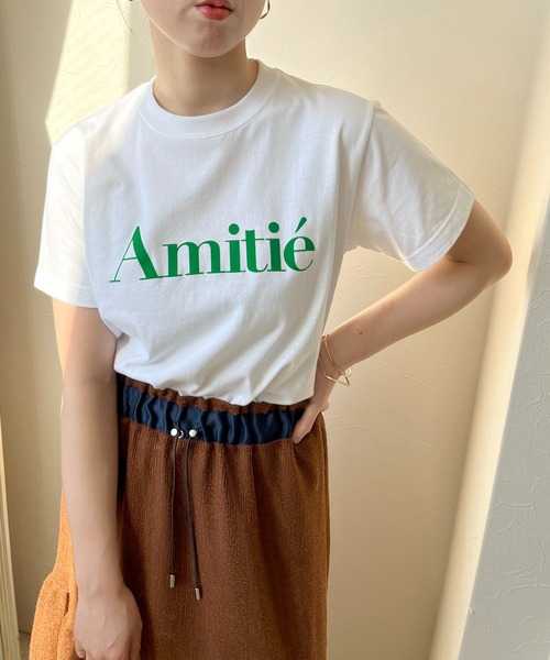 LHELBIE（レルビエ）の「AmitieフロッキーロゴTシャツ（Tシャツ/カットソー・レディース・オフホワイト/チャコールグレー/ホワイト・M）」の17枚目の写真