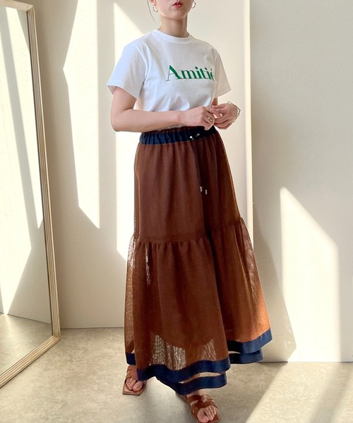 LHELBIE（レルビエ）の「AmitieフロッキーロゴTシャツ（Tシャツ/カットソー・レディース・オフホワイト/チャコールグレー/ホワイト・M）」の6枚目の写真