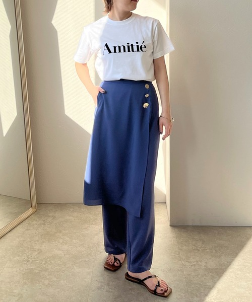 LHELBIE（レルビエ）の「AmitieフロッキーロゴTシャツ（Tシャツ/カットソー・レディース・オフホワイト/チャコールグレー/ホワイト・M）」の11枚目の写真