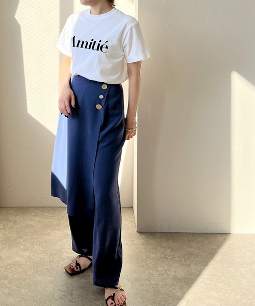 LHELBIE（レルビエ）の「AmitieフロッキーロゴTシャツ（Tシャツ/カットソー・レディース・オフホワイト/チャコールグレー/ホワイト・M）」の5枚目の写真