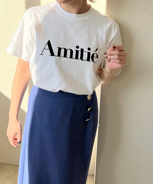 LHELBIE（レルビエ）の「AmitieフロッキーロゴTシャツ（Tシャツ/カットソー・レディース・オフホワイト/チャコールグレー/ホワイト・M）」の18枚目の写真
