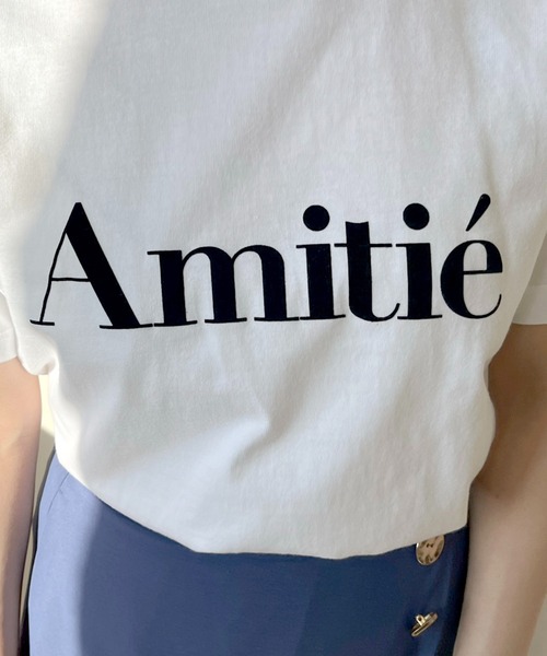 セール】AmitieフロッキーロゴTシャツ（Tシャツ/カットソー