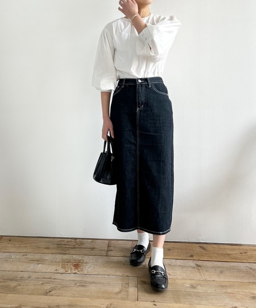 Kotoe（コトエ）の「ボリュームスリーブブラウス 長袖 ランタンスリーブ シャツ ホワイト ブラック（シャツ/ブラウス・レディース・ブラック/ホワイト・M/L）」の20枚目の写真
