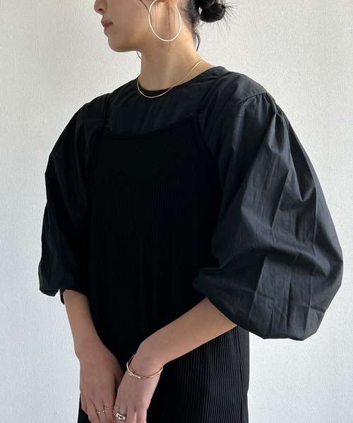 Kotoe（コトエ）の「ボリュームスリーブブラウス 長袖 ランタンスリーブ シャツ ホワイト ブラック（シャツ/ブラウス・レディース・ブラック/ホワイト・M/L）」の18枚目の写真