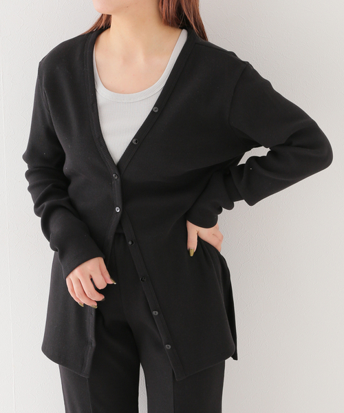 EMILY WEEK(エミリーウィーク)の「【LALAVIE/ララヴィ】Rib Cardigan(カーディガン/ボレロ・レディース・チャコールグレー/ブラック/ピンク・FREE)」の8枚目の写真