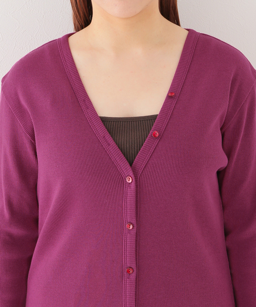 EMILY WEEK(エミリーウィーク)の「【LALAVIE/ララヴィ】Rib Cardigan(カーディガン/ボレロ・レディース・チャコールグレー/ブラック/ピンク・FREE)」の15枚目の写真