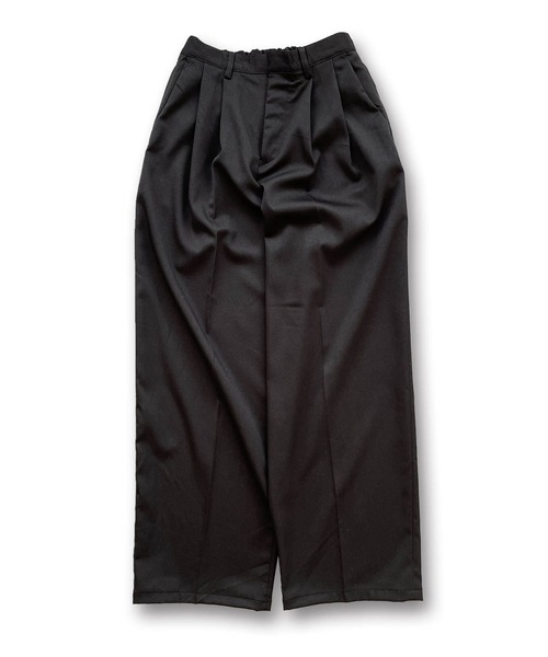 natto(ナット)の「【ユニセックスアイテム】loose silhouette double tuck slacks(スラックス・メンズ・ブラック/ブラウン・FREE)」の2枚目の写真