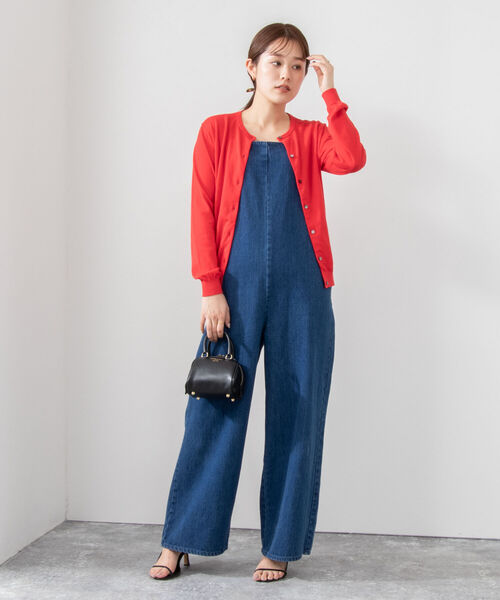 Rie Miller（リエミラー）の「《手洗い可能》GIZA COTTONベーシッククルーカーディガン（カーディガン/ボレロ・レディース・レッド/ブラウン/グリーン/チャコールグレー・38/36）」の16枚目の写真