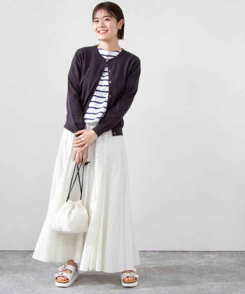 Rie Miller（リエミラー）の「《手洗い可能》GIZA COTTONベーシッククルーカーディガン（カーディガン/ボレロ・レディース・レッド/ブラウン/グリーン/チャコールグレー・38/36）」の21枚目の写真