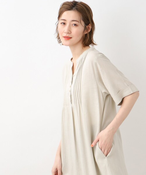 grove(グローブ)の「◆ナチュラル美人!リネン混ヨーロピアンリネンワンピース(ワンピース・レディース・ブラック/ライトベージュ/ブルー/イエロー・02/03/01/04/05)」の14枚目の写真