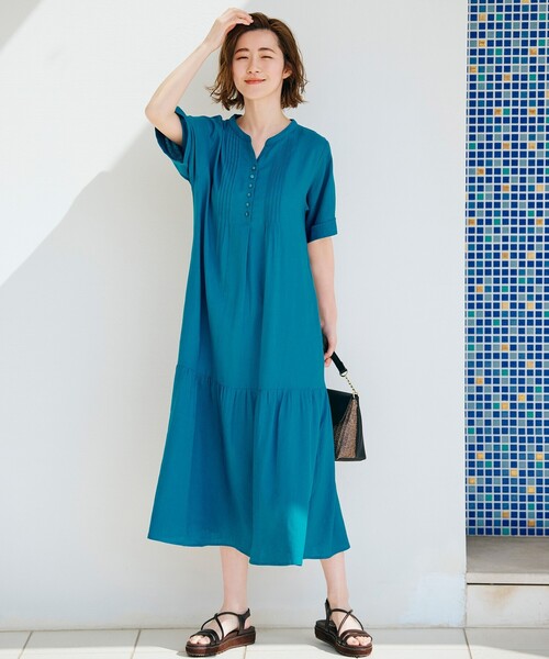 grove(グローブ)の「◆ナチュラル美人!リネン混ヨーロピアンリネンワンピース(ワンピース・レディース・ブラック/ライトベージュ/ブルー/イエロー・02/03/01/04/05)」の16枚目の写真