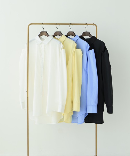 hellam（へラム）の「4WAY アームカットオーバーサイズシャツ（シャツ/ブラウス・レディース・ブラック/オフホワイト/ブルー/イエロー・FREE）」の13枚目の写真