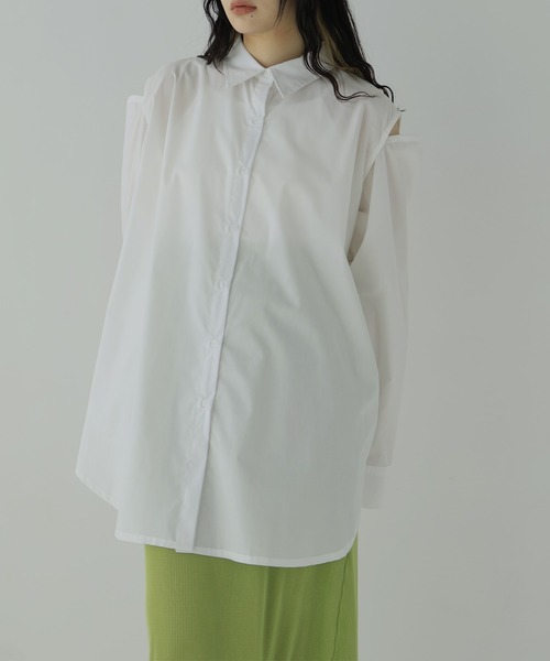 hellam（へラム）の「4WAY アームカットオーバーサイズシャツ（シャツ/ブラウス・レディース・ブラック/オフホワイト/ブルー/イエロー・FREE）」の15枚目の写真