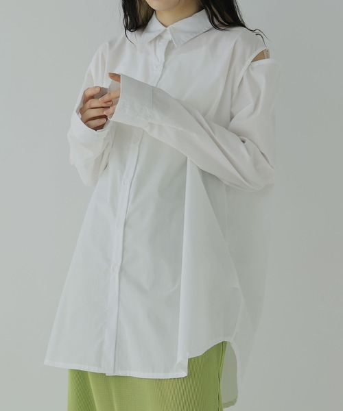 hellam（へラム）の「4WAY アームカットオーバーサイズシャツ（シャツ/ブラウス・レディース・ブラック/オフホワイト/ブルー/イエロー・FREE）」の10枚目の写真