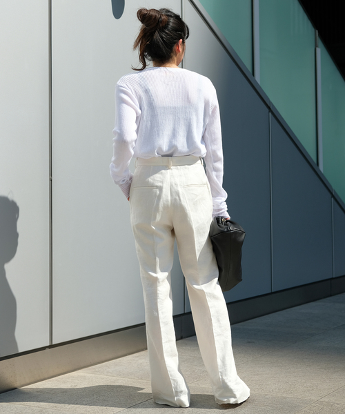 AP STUDIO(エーピーストゥディオ)の「SCENTOF リネンパンツ(ホワイト)(スラックス・レディース・ホワイト・34/36/38/40)」の5枚目の写真