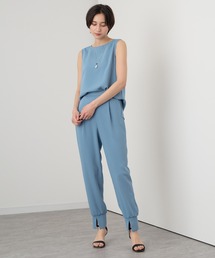 ダブルストレッチノースリーブ ブラウス〈セットアップ対応商品〉