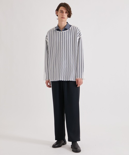 UNITED TOKYO(ユナイテッドトウキョウ)の「クロシェライクメッシュボートPO(Tシャツ/カットソー・メンズ・ホワイト/ダークブルー/ブラック・1/2)」の4枚目の写真
