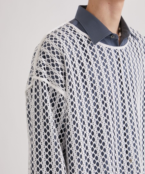 UNITED TOKYO(ユナイテッドトウキョウ)の「クロシェライクメッシュボートPO(Tシャツ/カットソー・メンズ・ホワイト/ダークブルー/ブラック・1/2)」の12枚目の写真