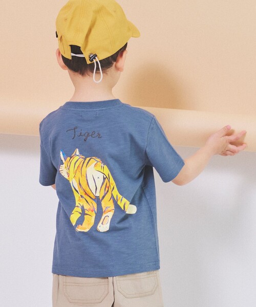 BEAMS mini（ビームスミニ）の「BEAMS mini / アニマル ヒップ Tシャツ (90～150cm)（Tシャツ/カットソー・キッズ・ブルー系その他3/オフホワイト/オレンジ系その他3・90/100/110/120/130/140/150）」の2枚目の写真