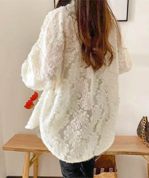 Sibra(シブラ)の「シアーシャツ(シャツ/ブラウス・レディース・ピンク/アイボリー/ブラック/ホワイト・M)」の17枚目の写真