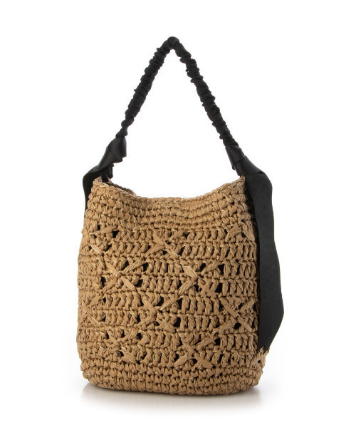 cache cache（カシュ カシュ）の「カシュカシュ cachecache / 下がりグログラン柄編みワンハンドルクロッシェトート（かごバッグ・レディース・オレンジ/サックスブルー/ブラック/ブラウン/カーキ/ライトグレー・FREE）」の7枚目の写真