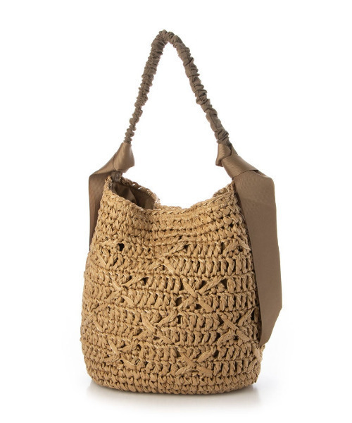 cache cache（カシュ カシュ）の「カシュカシュ cachecache / 下がりグログラン柄編みワンハンドルクロッシェトート（かごバッグ・レディース・オレンジ/サックスブルー/ブラック/ブラウン/カーキ/ライトグレー・FREE）」の11枚目の写真