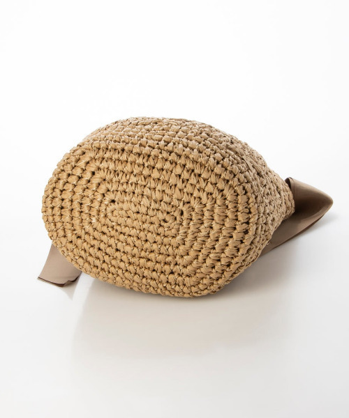 cache cache（カシュ カシュ）の「カシュカシュ cachecache / 下がりグログラン柄編みワンハンドルクロッシェトート（かごバッグ・レディース・オレンジ/サックスブルー/ブラック/ブラウン/カーキ/ライトグレー・FREE）」の12枚目の写真