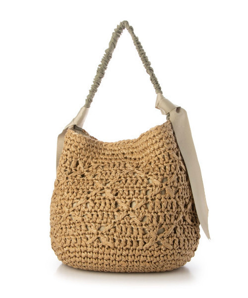 cache cache（カシュ カシュ）の「カシュカシュ cachecache / 下がりグログラン柄編みワンハンドルクロッシェトート（かごバッグ・レディース・オレンジ/サックスブルー/ブラック/ブラウン/カーキ/ライトグレー・FREE）」の19枚目の写真