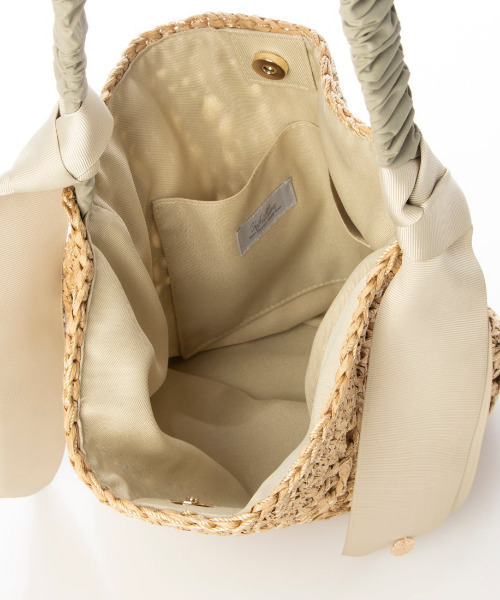 cache cache（カシュ カシュ）の「カシュカシュ cachecache / 下がりグログラン柄編みワンハンドルクロッシェトート（かごバッグ・レディース・オレンジ/サックスブルー/ブラック/ブラウン/カーキ/ライトグレー・FREE）」の22枚目の写真