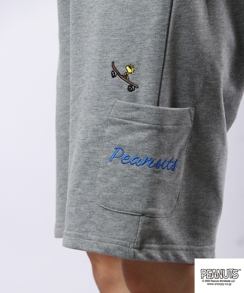 PEANUTS(ピーナッツ)の「PEANUTS スヌーピー ミニ裏毛 スウェット ハーフパンツ(スウェットパンツ・レディース・杢グレー/グリーン/ブラック・L/M/LL)」の20枚目の写真
