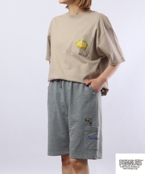 PEANUTS(ピーナッツ)の「PEANUTS スヌーピー ミニ裏毛 スウェット ハーフパンツ(スウェットパンツ・レディース・杢グレー/グリーン/ブラック・L/M/LL)」の22枚目の写真