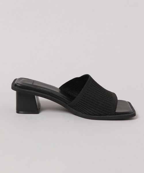 JEANASIS（ジーナシス）の「スクエアアシメニットサンダル/198263（サンダル・レディース・ブラック/オフホワイト/イエロー・MEDIUM/LARGE）」の15枚目の写真