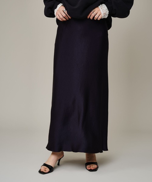 カオス　リベールサテンロングスカート　ブラック Chaos(カオス)｜リベールサテンロングスカート/ブラック の通販