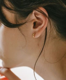 三日月 ピアス レディース ハーフムーン 18K 金属アレルギー対応【LUZON ルゾン】