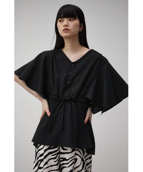 AZUL by moussy(アズールバイマウジー)の「FLARE SLEEVE PEPLUM BLOUSE/フレアスリーブペプラムブラウス(Tシャツ/カットソー・レディース・オレンジ/ホワイト/ブラック・MEDIUM/SMALL)」の14枚目の写真