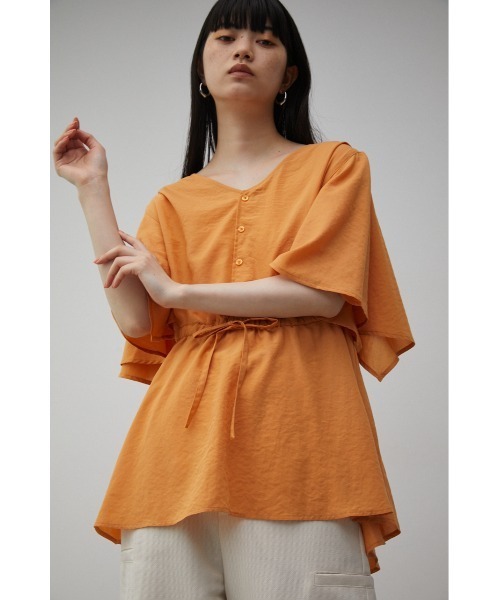 AZUL by moussy(アズールバイマウジー)の「FLARE SLEEVE PEPLUM BLOUSE/フレアスリーブペプラムブラウス(Tシャツ/カットソー・レディース・オレンジ/ホワイト/ブラック・MEDIUM/SMALL)」の22枚目の写真