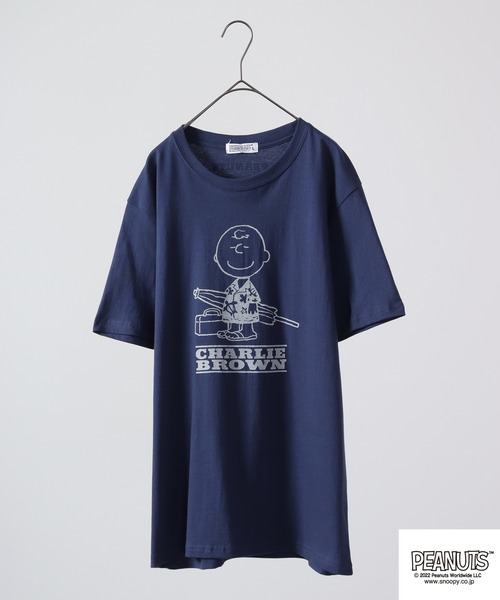 PEANUTS（ピーナッツ）の「PEANUTS スヌーピー アロハ柄 Tシャツ 半袖（Tシャツ/カットソー・レディース・カーキ/グレー系その他/アイボリー/ピンク系その他/グレイッシュベージュ/チャコールグレー/クリーム/グレイッシュブルー/グリーン/ホワイト系その他/ネイビー/ベージュ・M/L/LL）」の10枚目の写真