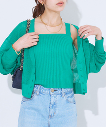 シボ柄アンサンブルニットセット