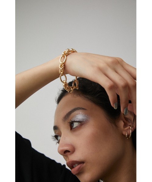 AZUL by moussy（アズールバイマウジー）の「MIXED CHAIN BRACELET/ミックスチェーンブレスレット（ブレスレット・レディース・シルバー/ゴールド系その他・FREE）」の10枚目の写真