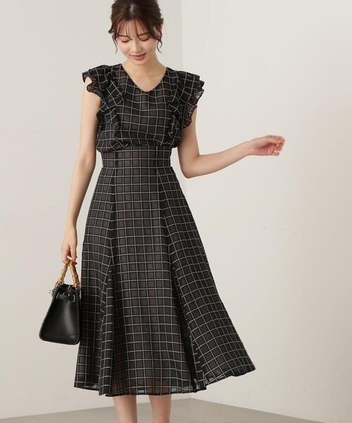 PROPORTION BODY DRESSING（プロポーションボディドレッシング）の「モノトーンシアーチェックフレアスカート / 1213220601（スカート・レディース・ブラック/ブラック系その他/ホワイト系その他・SMALL/MEDIUM）」の7枚目の写真